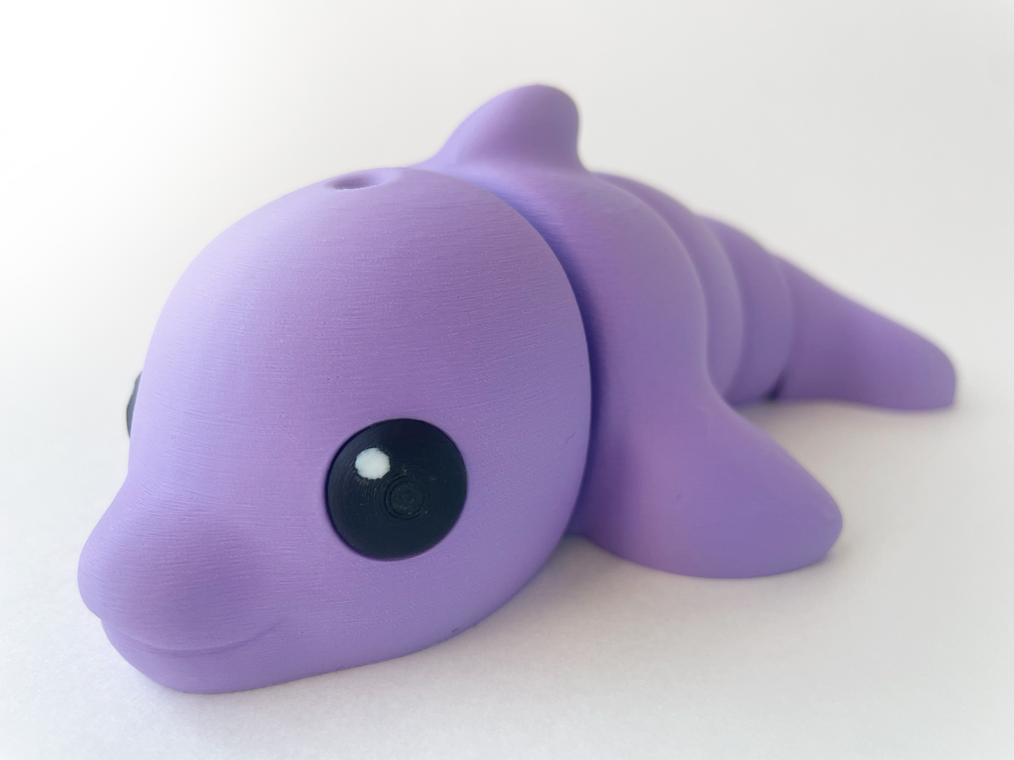 ZOU's Purple Dolphin Fidget Toy - Medium High-Quality 3D-Printed Articulated Buddy with Tiki-Taka Noise for Indoor and Outdoor Play & Stress Relief