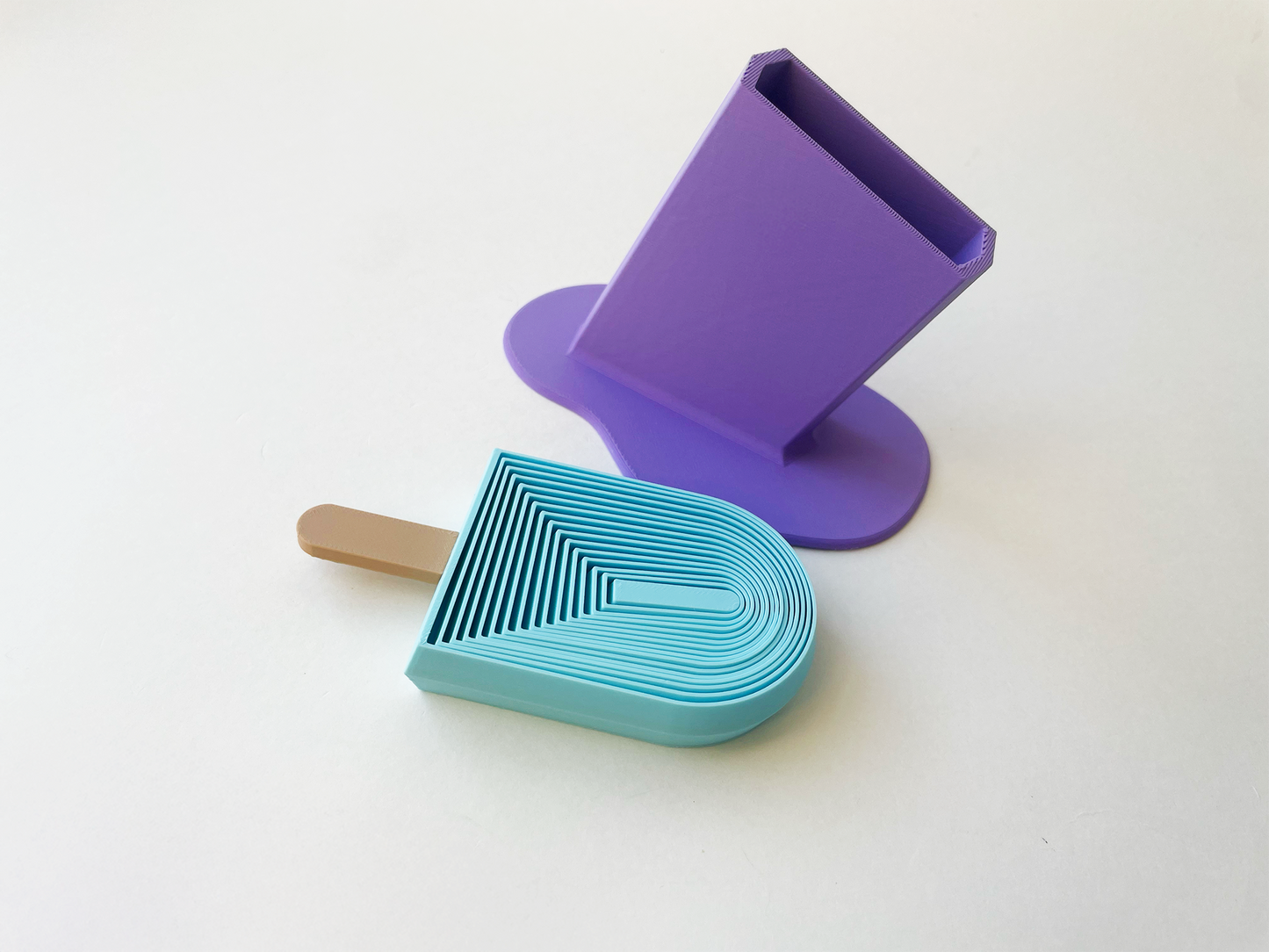 Summer’s Blue Popsicle Fidget Toy Large- - High-Quality 3D Printed Articulated Popsicle Fidget for Tabletop Tactile Play