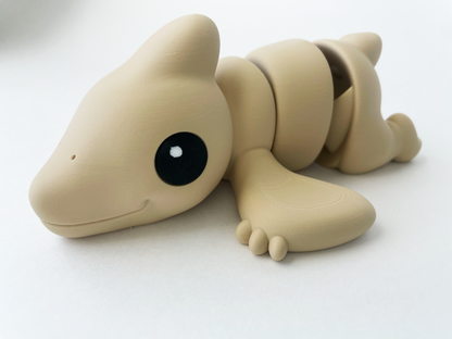 Zou's Solid Beige Pterodactyl Fidget Toy- - High-Quality 3D Printed Articulated Pterodactyl for Tabletop Tactile Play & Stress Relief