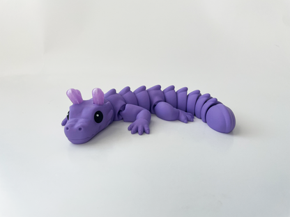 Zou's Purple Dragon Fidget Toy- - Medium High-Quality 3D Printed Articulated Dragon for Tabletop Tactile Play & Stress Relief