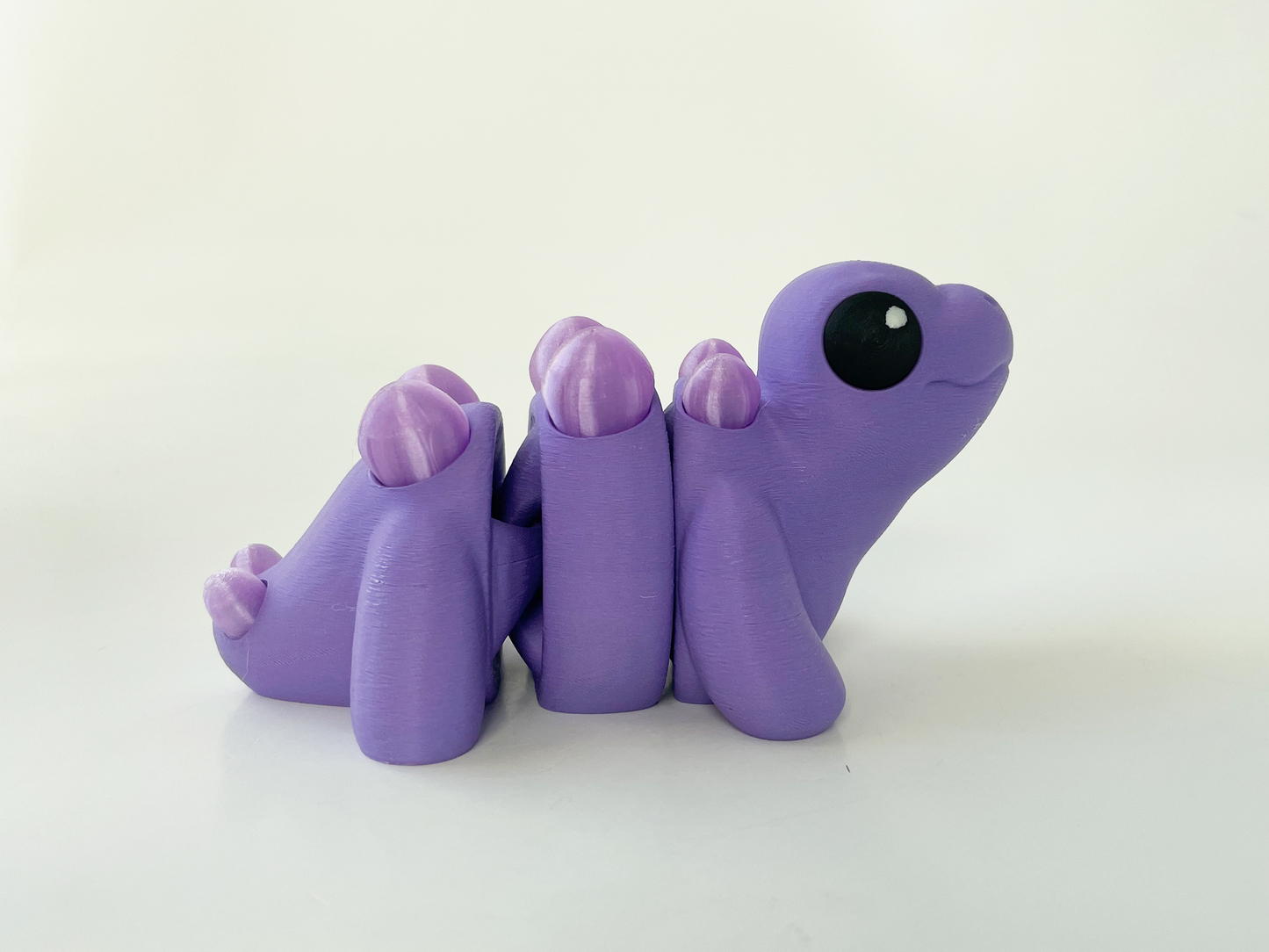 ZOU's Baby Purple Stegosaurus Dino Fidget Toy - High-Quality 3D Printed Articulated Dinosaur for Indoor & Outdoor & Stress Relief Play