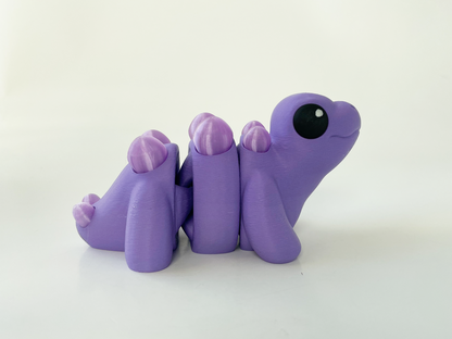 ZOU's Baby Purple Stegosaurus Dino Fidget Toy - High-Quality 3D Printed Articulated Dinosaur for Indoor & Outdoor & Stress Relief Play