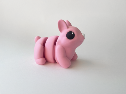 Easter's Pink Bunny Fidget Toy - Medium High-Quality 3D-Printed Articulated Buddy with Tiki-Taka Noise for Indoor and Outdoor Play & Stress Relief