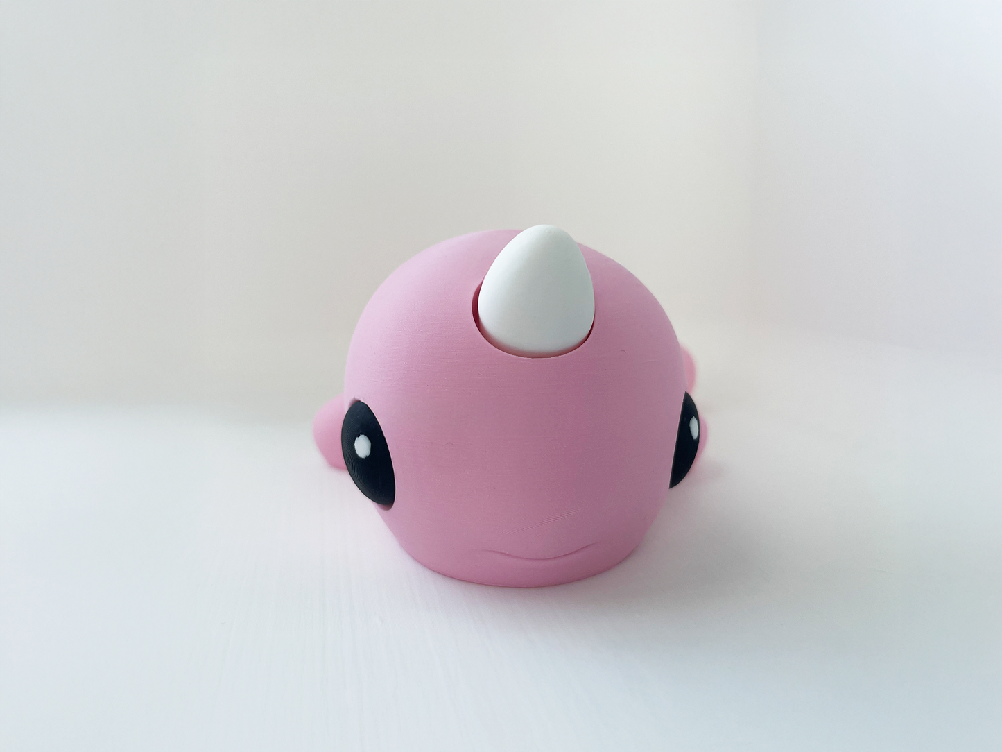 Zou's Pink Narwhal Fidget Toy- - High-Quality 3D Printed Articulated Whale for Tabletop Tactile Play & Stress Relief