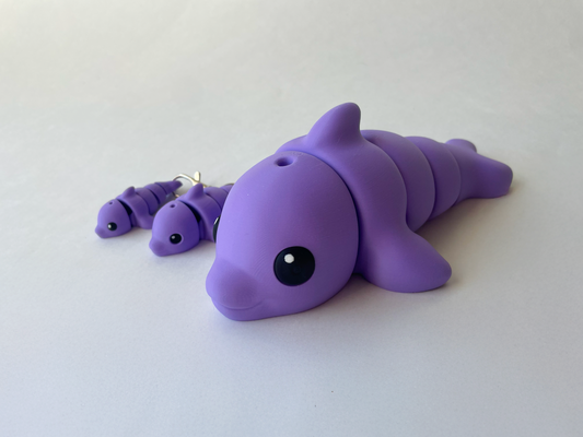 Purple Dolphin Flexi Toy Marine Animal for Tactile Learning Play!