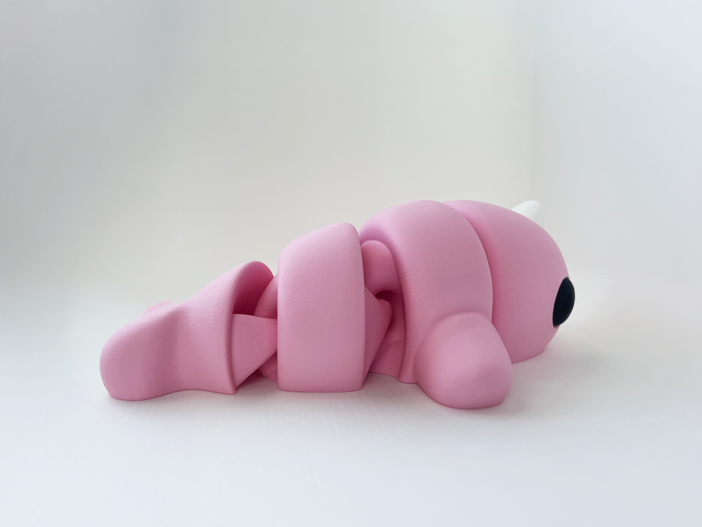 Zou's Pink Narwhal Fidget Toy- - High-Quality 3D Printed Articulated Whale for Tabletop Tactile Play & Stress Relief