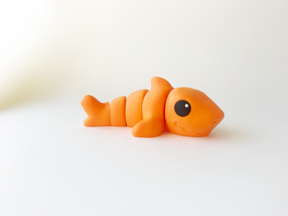 ZOU's Orange Shark Fidget Toy - Medium High-Quality 3D-Printed Articulated Buddy with Tiki-Taka Noise for Indoor and Outdoor Play Stress Relief