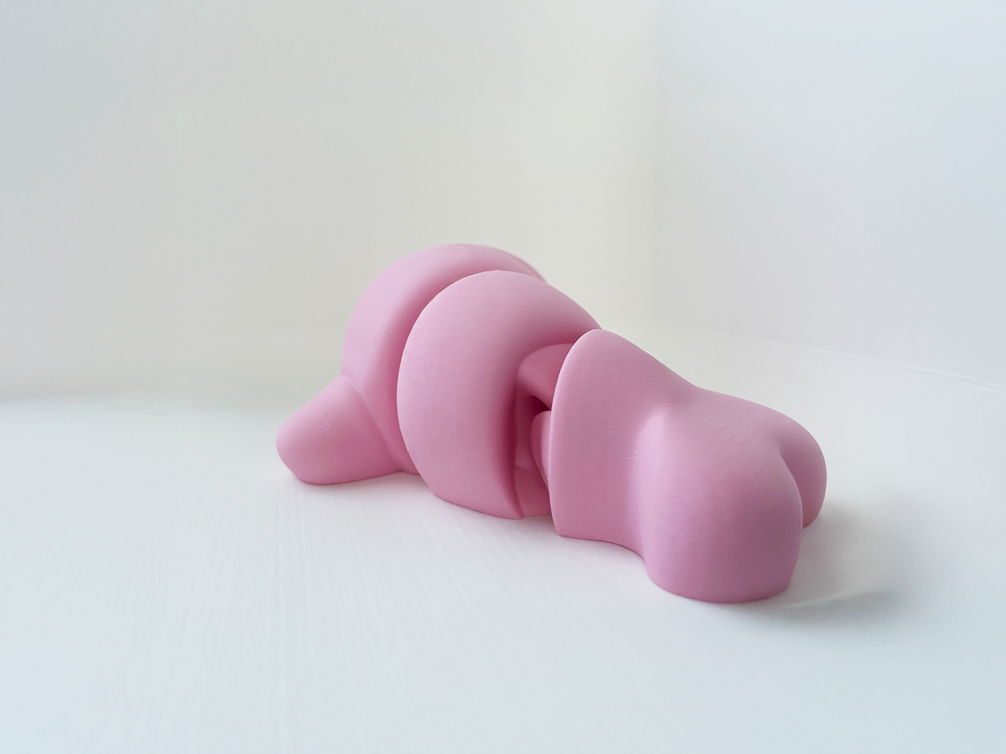 Zou's Pink Narwhal Fidget Toy- - High-Quality 3D Printed Articulated Whale for Tabletop Tactile Play & Stress Relief