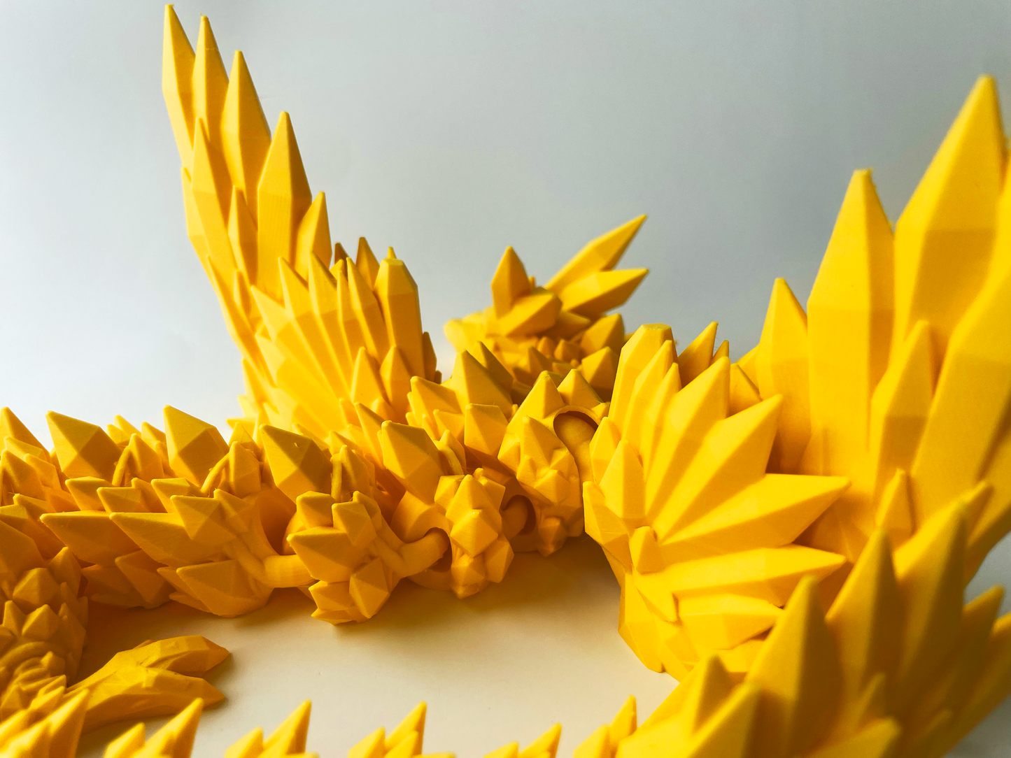 Big Yellow Dragon: Winged 3D Printed Fantasy Creature by Cinderwing3D