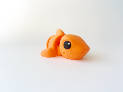 ZOU's Orange Shark Fidget Toy - Medium High-Quality 3D-Printed Articulated Buddy with Tiki-Taka Noise for Indoor and Outdoor Play Stress Relief