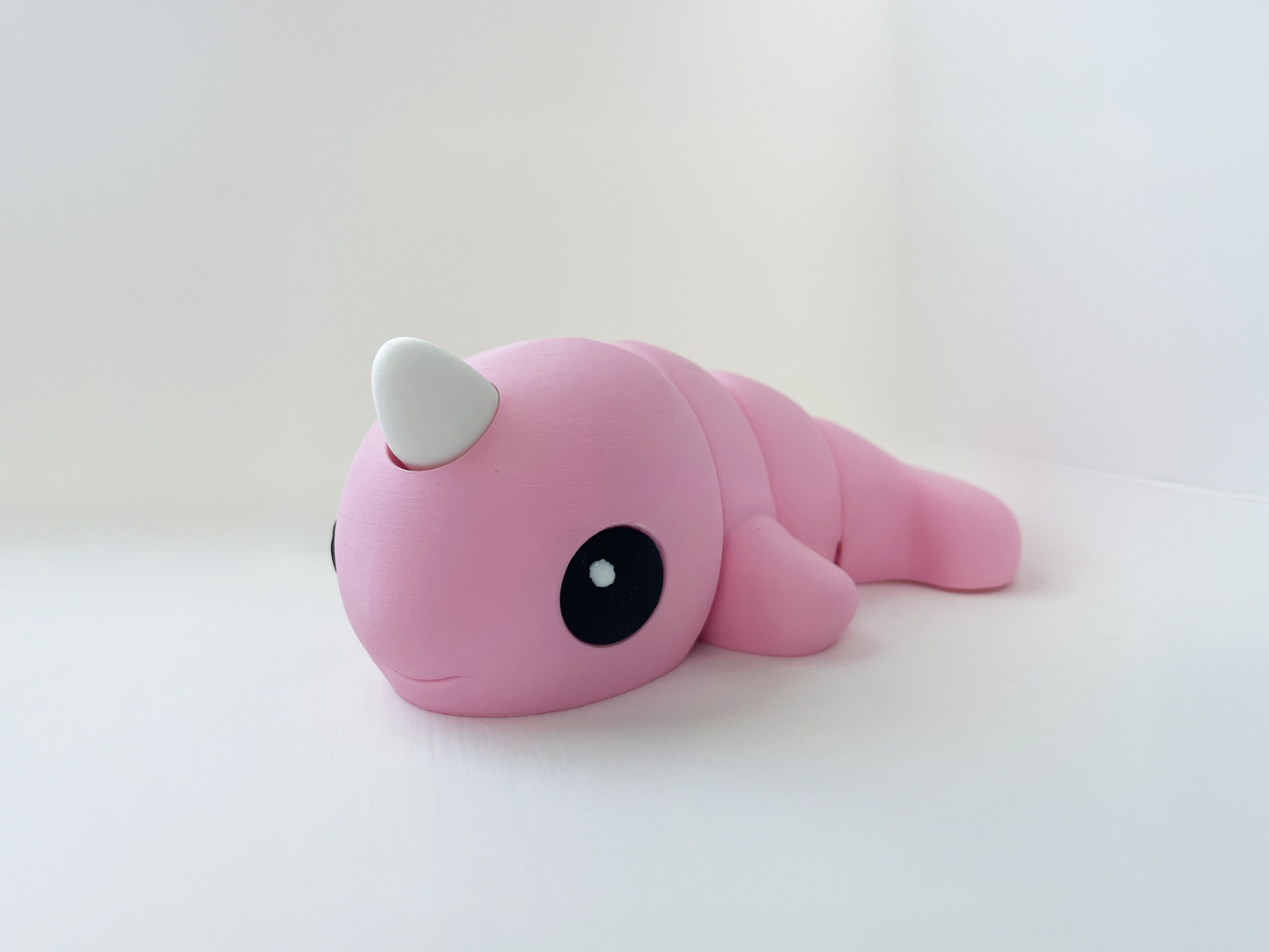 Zou's Pink Narwhal Fidget Toy- - High-Quality 3D Printed Articulated Whale for Tabletop Tactile Play & Stress Relief
