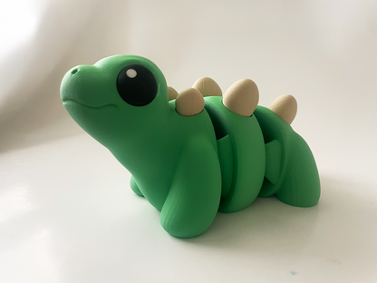 ZOU's BIG Green Stegosaurus Dino Fidget Toy - High-Quality 3D Printed Articulated Dinosaur for Indoor & Outdoor & Stress Relief Play
