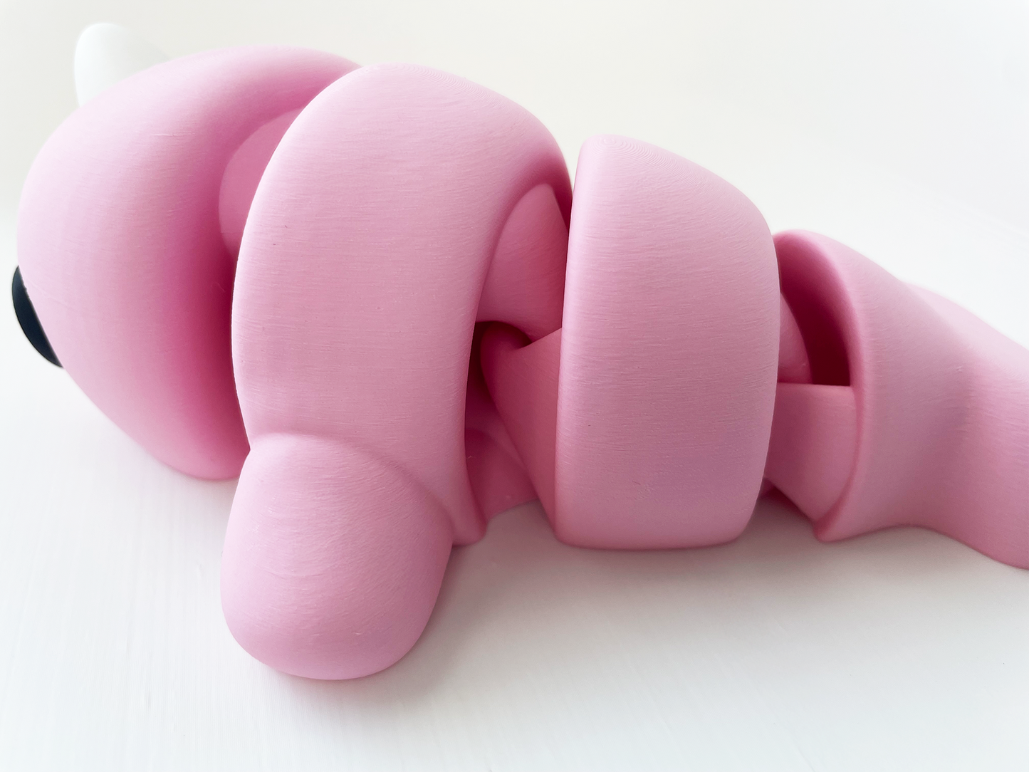 Zou's Pink Narwhal Fidget Toy- - High-Quality 3D Printed Articulated Whale for Tabletop Tactile Play & Stress Relief