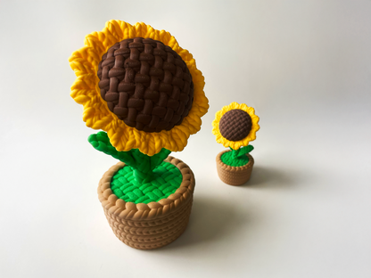 Sunflowers in a Latte Basket Desktop Decor For Lovers and Friends