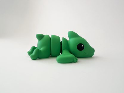 Zou's Large Green Pterodactyl Fidget Toy- - High-Quality 3D Printed Articulated Pterodactyl for Tabletop Tactile Play & Stress Relief