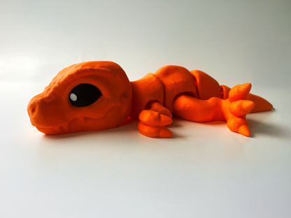 3D Printed Orange T-Rex: Posable Dinosaur Toy by Cinderwing3D