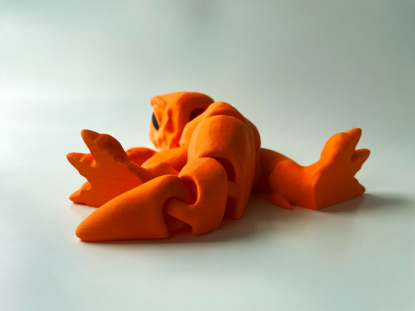 3D Printed Orange T-Rex: Posable Dinosaur Toy by Cinderwing3D