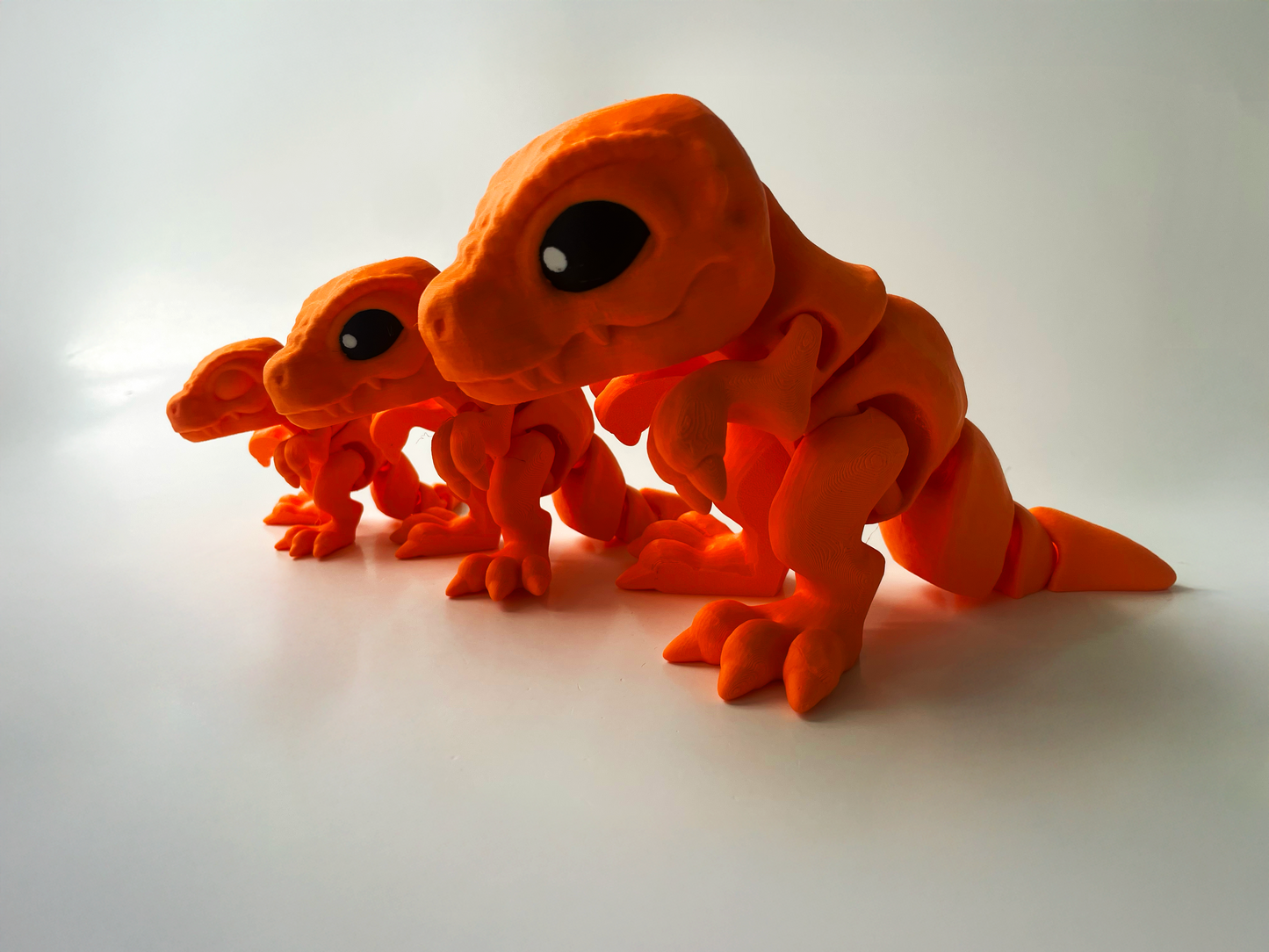 3D Printed Orange T-Rex: Posable Dinosaur Toy by Cinderwing3D