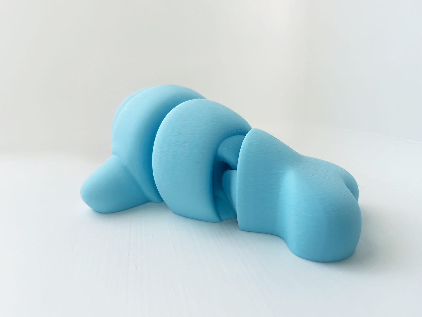 Zou's Blue Narwhal Fidget Toy- - High-Quality 3D Printed Articulated Whale for Tabletop Tactile Play & Stress Relief