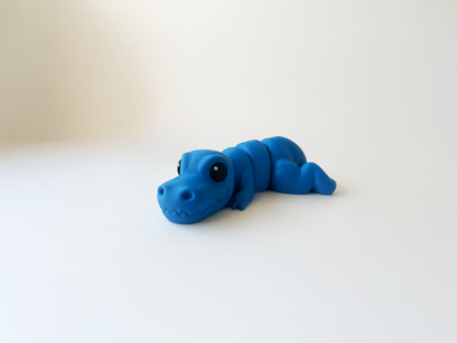 ZOU's Blue T-Rex Dino Fidget Toy - Medium High-Quality 3D-Printed Articulated Buddy with Tiki-Taka Noise for Indoor and Outdoor Play & Stress Relief