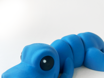 ZOU's Blue T-Rex Dino Fidget Toy - Medium High-Quality 3D-Printed Articulated Buddy with Tiki-Taka Noise for Indoor and Outdoor Play & Stress Relief