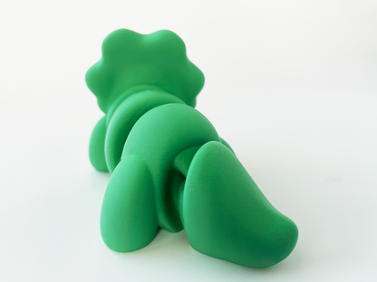 ZOU's Baby Green Triceratops Dino Fidget Toy - High-Quality 3D Printed Articulated Dinosaur for Indoor & Outdoor & Stress Relief Play