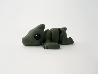 Zou's Dark Green Pterodactyl Fidget Toy- - High-Quality 3D Printed Articulated Pterodactyl for Tabletop Tactile Play & Stress Relief