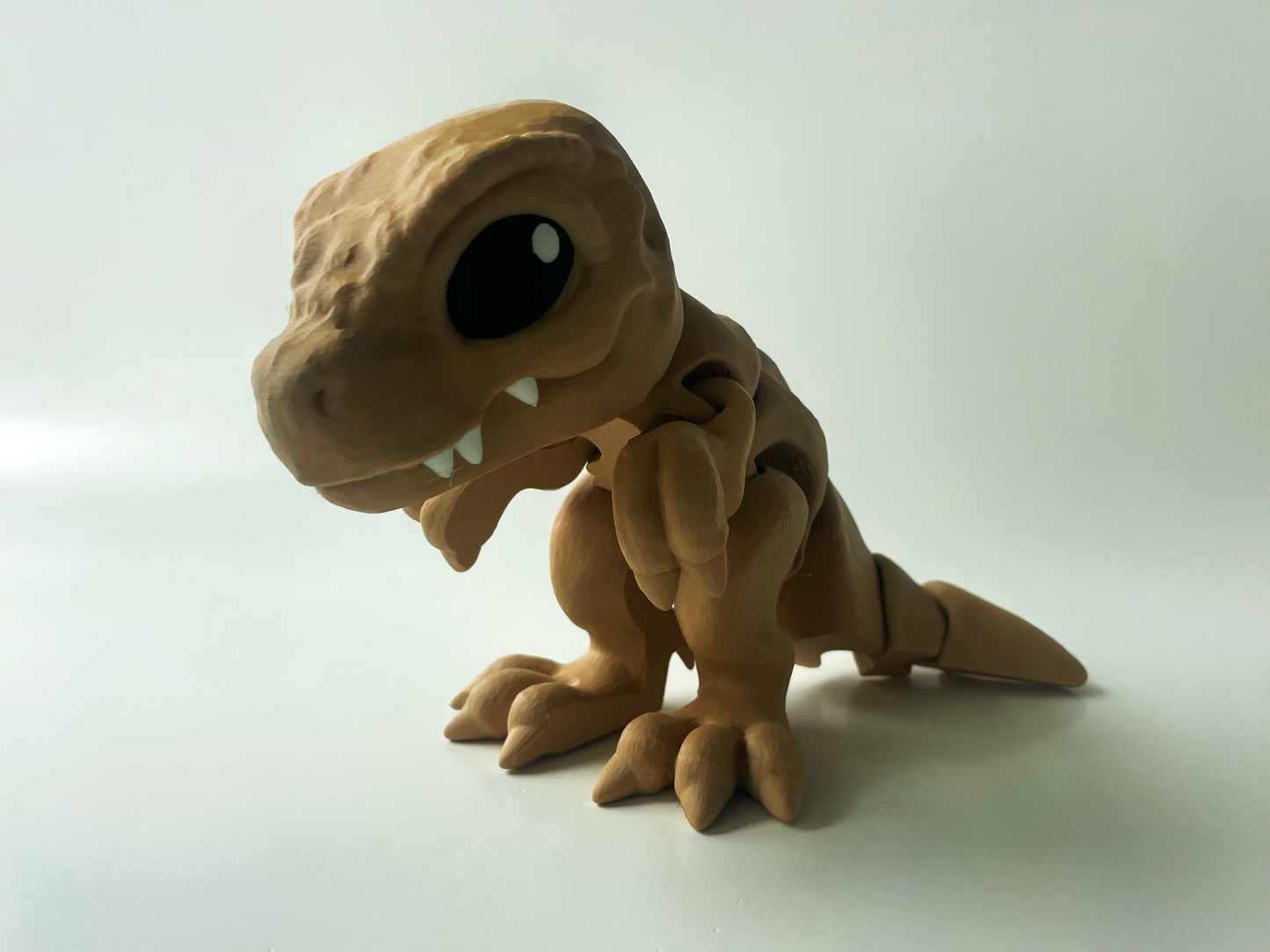 3D Printed Beige T-Rex: Posable Dinosaur by Cinderwing3D