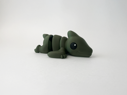 Zou's Dark Green Pterodactyl Fidget Toy- - High-Quality 3D Printed Articulated Pterodactyl for Tabletop Tactile Play & Stress Relief