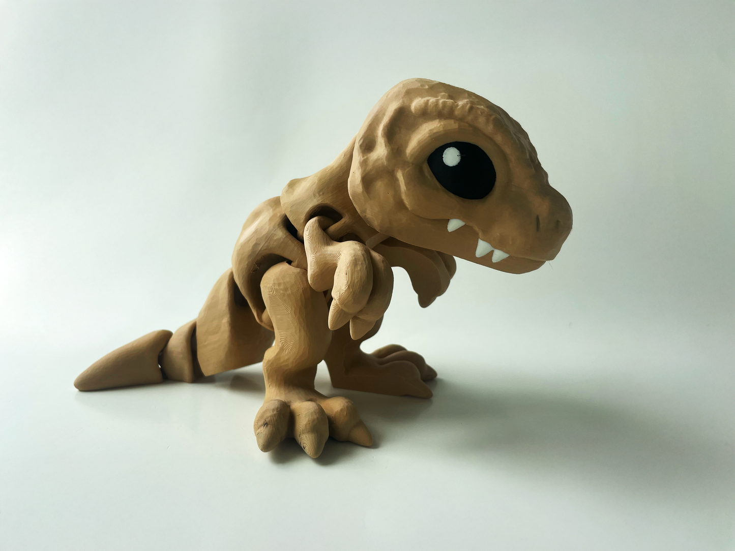 3D Printed Beige T-Rex: Posable Dinosaur by Cinderwing3D