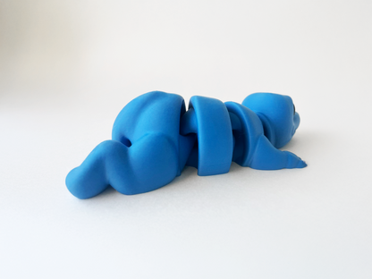 ZOU's Blue T-Rex Dino Fidget Toy - Medium High-Quality 3D-Printed Articulated Buddy with Tiki-Taka Noise for Indoor and Outdoor Play & Stress Relief
