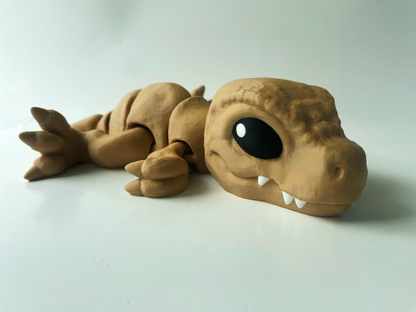3D Printed Beige T-Rex: Posable Dinosaur by Cinderwing3D