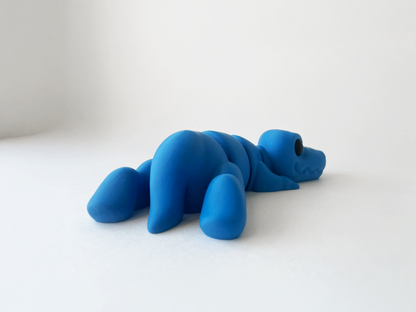 ZOU's Blue T-Rex Dino Fidget Toy - Medium High-Quality 3D-Printed Articulated Buddy with Tiki-Taka Noise for Indoor and Outdoor Play & Stress Relief