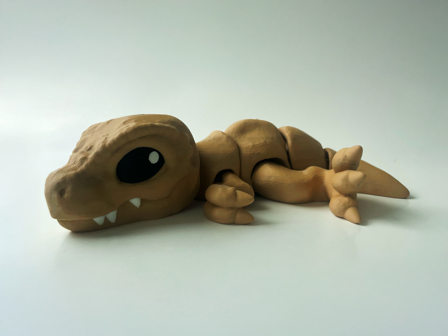 3D Printed Beige T-Rex: Posable Dinosaur by Cinderwing3D