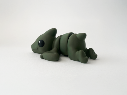 Zou's Dark Green Pterodactyl Fidget Toy- - High-Quality 3D Printed Articulated Pterodactyl for Tabletop Tactile Play & Stress Relief