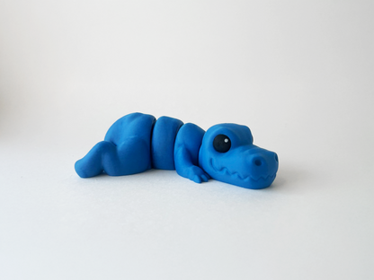 ZOU's Blue T-Rex Dino Fidget Toy - Medium High-Quality 3D-Printed Articulated Buddy with Tiki-Taka Noise for Indoor and Outdoor Play & Stress Relief