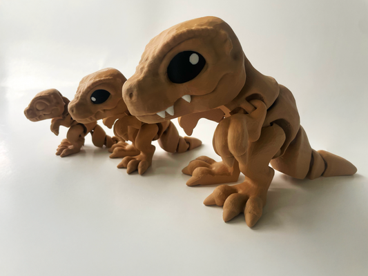 3D Printed Beige T-Rex: Posable Dinosaur by Cinderwing3D