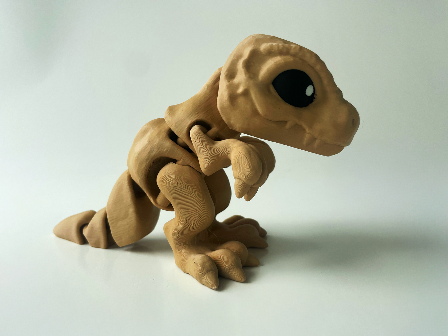 3D Printed Beige T-Rex: Posable Dinosaur by Cinderwing3D