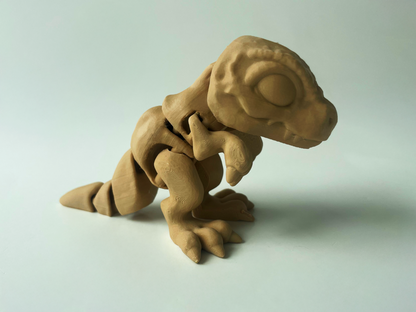 3D Printed Beige T-Rex: Posable Dinosaur by Cinderwing3D