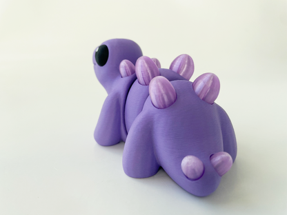 ZOU's Baby Purple Stegosaurus Dino Fidget Toy - High-Quality 3D Printed Articulated Dinosaur for Indoor & Outdoor & Stress Relief Play