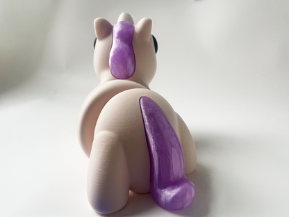 ZOU's BIG Beige Unicorn Fidget Toy - High-Quality 3D-Printed Articulated Unicorn with Tiki-Taka Noise for Indoor and Outdoor Play & Stress Relief