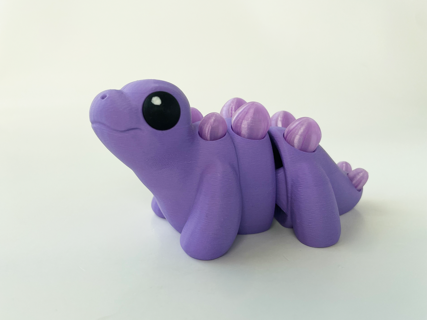 ZOU's Baby Purple Stegosaurus Dino Fidget Toy - High-Quality 3D Printed Articulated Dinosaur for Indoor & Outdoor & Stress Relief Play
