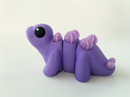 ZOU's Baby Purple Stegosaurus Dino Fidget Toy - High-Quality 3D Printed Articulated Dinosaur for Indoor & Outdoor & Stress Relief Play