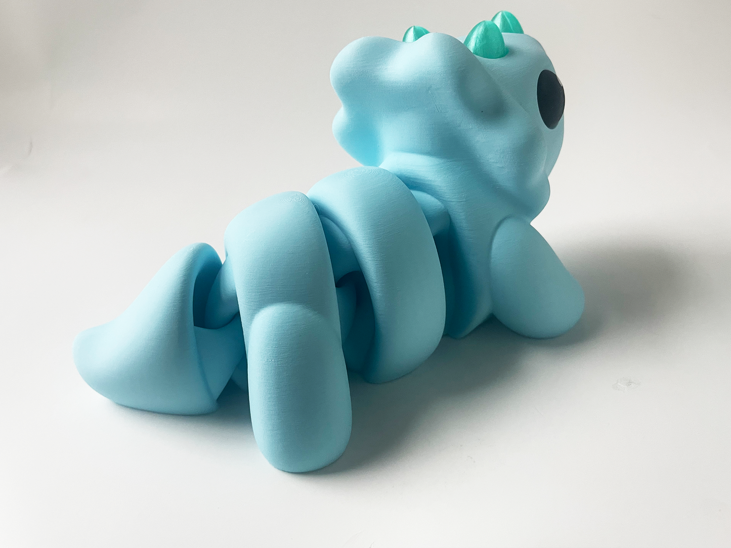 ZOU's BIG Blue Triceratops Dino Fidget Toy - High-Quality 3D Printed Articulated Dinosaur for Indoor & Outdoor Stress Relief Play
