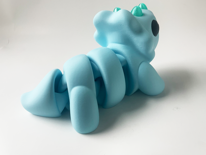 ZOU's BIG Blue Triceratops Dino Fidget Toy - High-Quality 3D Printed Articulated Dinosaur for Indoor & Outdoor Stress Relief Play