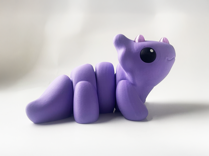 ZOU's BIG Purple Triceratops Dino Fidget Toy - High-Quality 3D Printed Articulated Dinosaur for Indoor & Outdoor Stress Relief Play