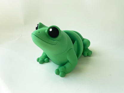 ZOU's BIG Green Frog Fidget Toy - Large High-Quality 3D Printed Articulated Froggy for Indoor & Outdoor & Stress Relief Play