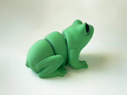 ZOU's BIG Green Frog Fidget Toy - Large High-Quality 3D Printed Articulated Froggy for Indoor & Outdoor & Stress Relief Play