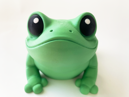 ZOU's BIG Green Frog Fidget Toy - Large High-Quality 3D Printed Articulated Froggy for Indoor & Outdoor & Stress Relief Play