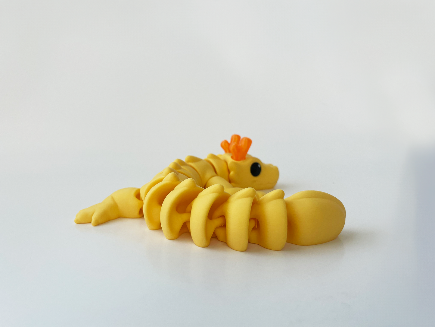 Zou's Yellow Dragon Fidget Toy- - Medium High-Quality 3D Printed Articulated Dragon for Tabletop Tactile Play & Stress Relief